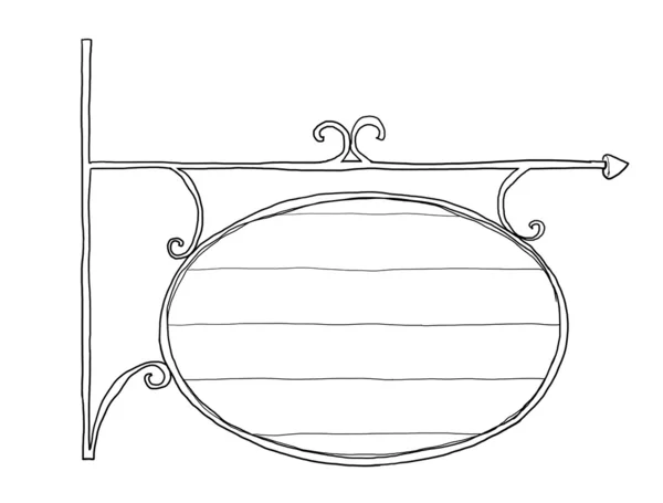 空白的商店标志复古线条艺术 — 图库照片