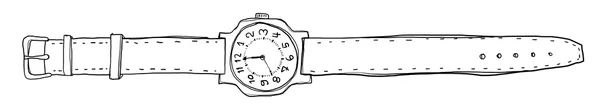 빈티지 손으로 그린 라인 아트 시계 — 스톡 사진