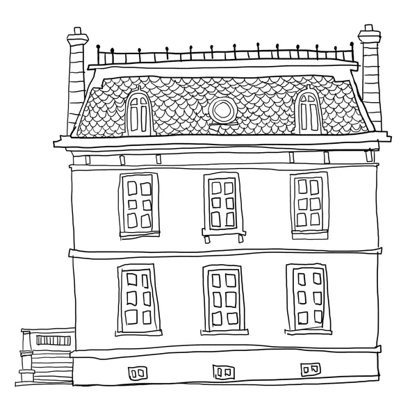 Vintage house cute line art — Stock Photo, Image