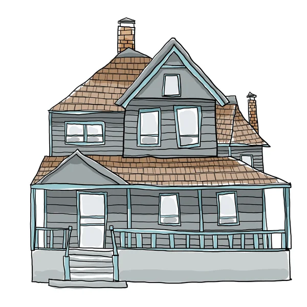 Vintage house söta konst illustration — Stockfoto