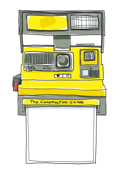 빈티지 인스턴트 카메라 필름과 빈 종이 아트 귀여운 illustratio — 스톡 사진