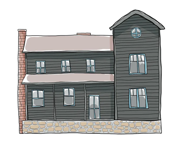 Stary dom ładny ilustracja — Zdjęcie stockowe