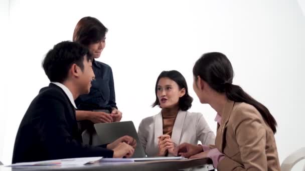 Donne Affari Stanno Incontrando Conferenza Sul Lavoro Sala Riunioni Concetto — Video Stock