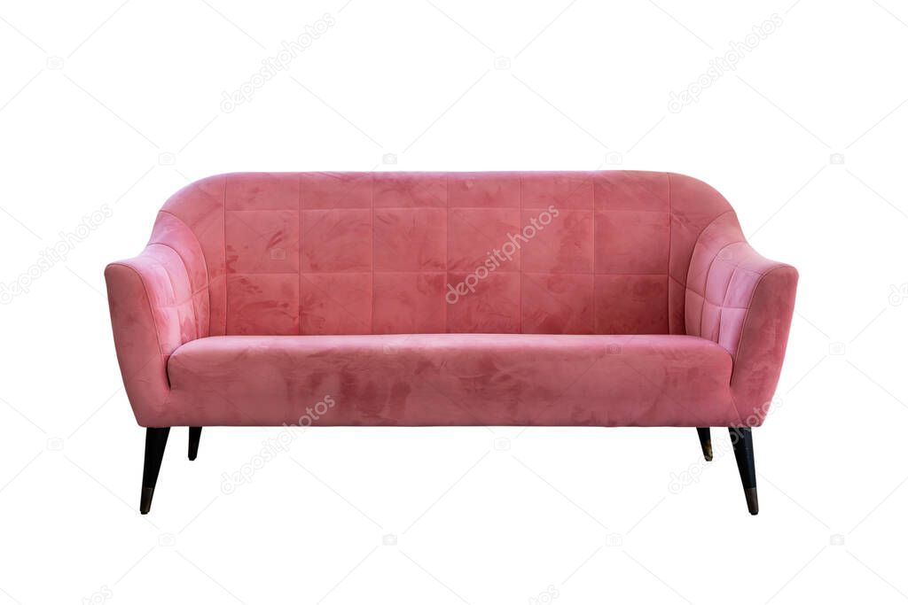 Pink sofa modern style isolated on white background ,Club Chair with Armrests. Interior Furniture. Living Room Sofa Set,