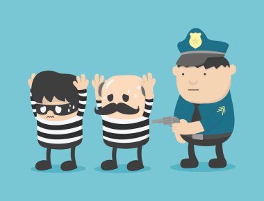 Two robbers arrested by police clipart