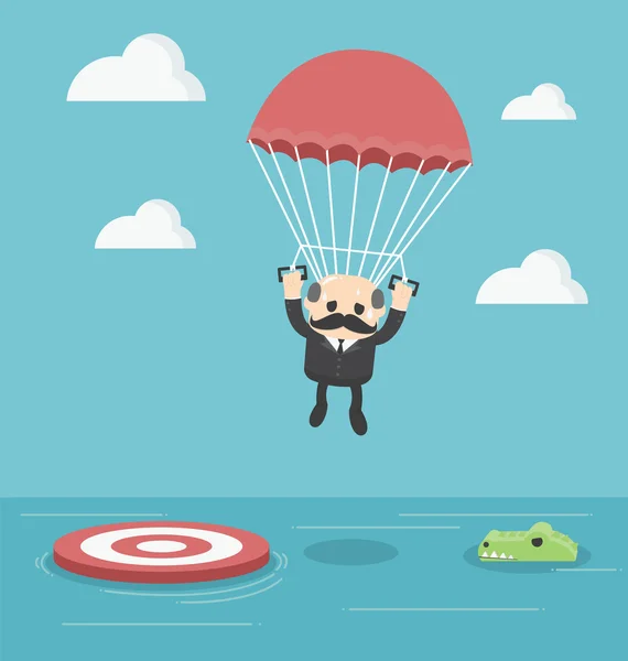 Uomo d'affari con eps.10 paracadute — Vettoriale Stock