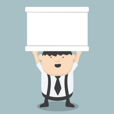  şişman işadamı mutlu kara tahta