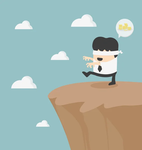 Problem içinde blindfolded işadamı kavramı