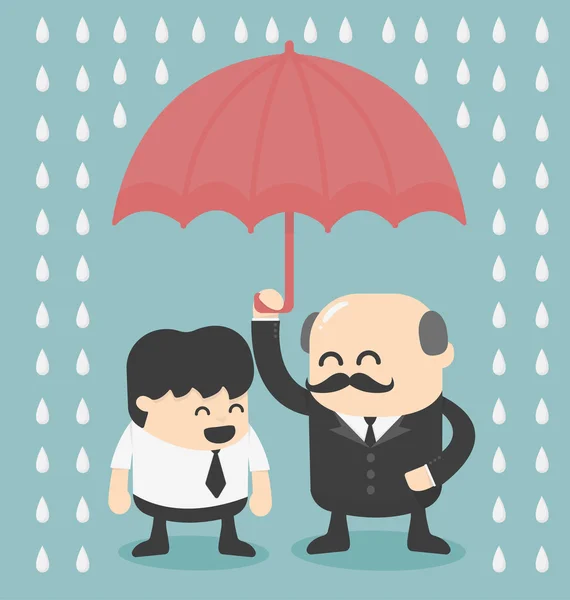 Businessman with umbrella — Stock Vector