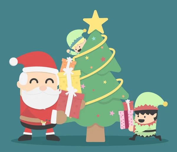 Noel Baba ve Elve ile Noel poster tasarım Noel kartı