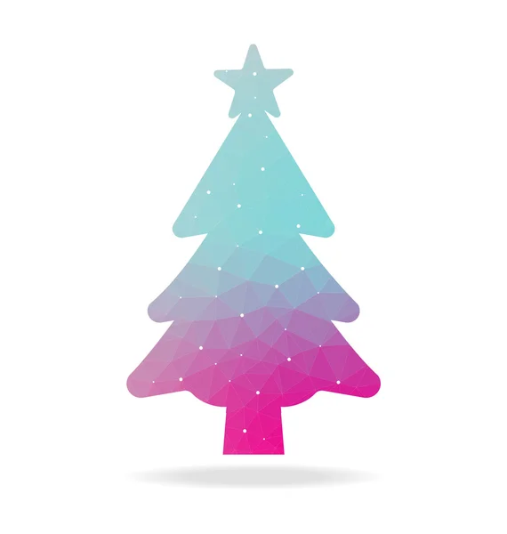 Árbol de Navidad con polígono — Vector de stock