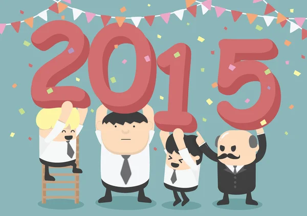 Biznesmen szczęśliwy nowy rok party — Wektor stockowy