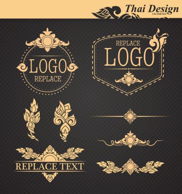 vector set: thai art design elements  clipart