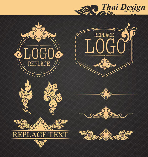 vector set: thai art design elements 