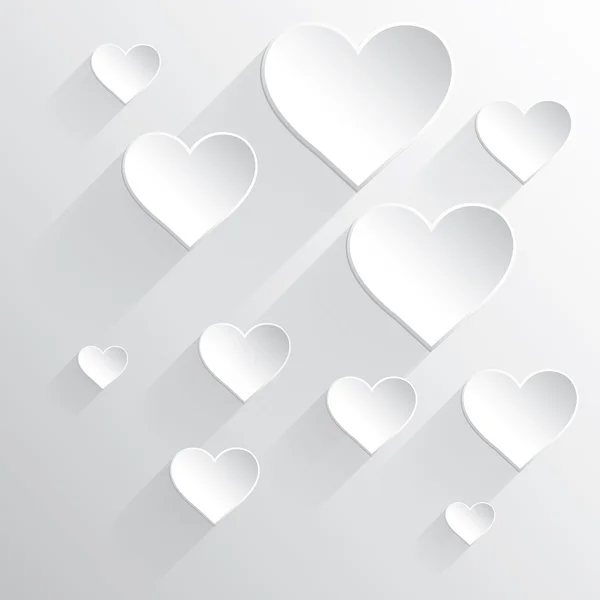 Tarjeta de San Valentín Corazón blanco — Vector de stock