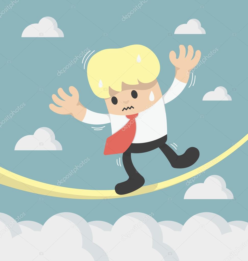 Conceptos de dibujos animados Empresario caminar en riesgo Vector de stock  #67399459 de ©wittaya2499, image size:972x1024