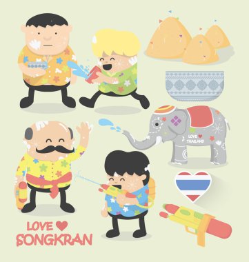 Songkran festival clipart