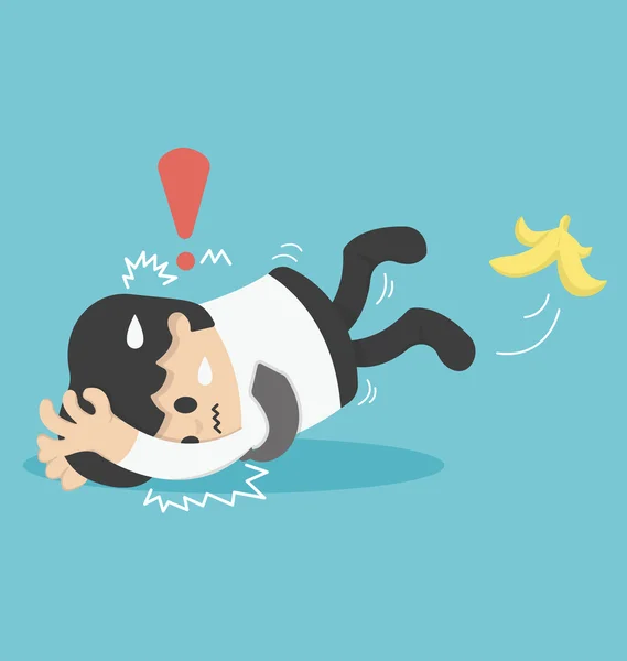 Bir muz üzerinde kaymasını işadamı