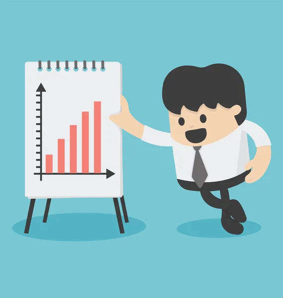 İşadamı sunan büyüme grafiği