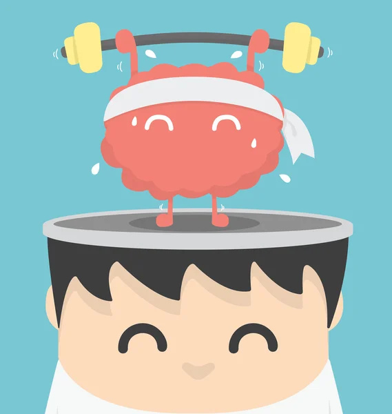 Podnikatel cvičení mozku — Stockový vektor