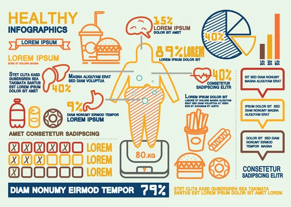 Healthy Infographics — Stock Vector