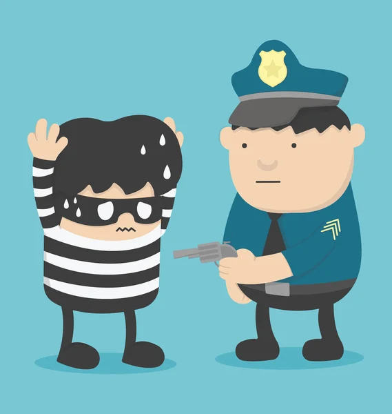Polis hırsızı yakalamak — Stok Vektör