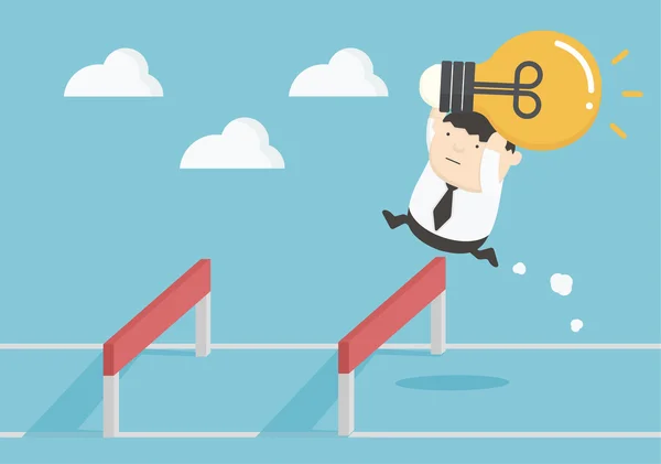 İşadamı engel atlama 