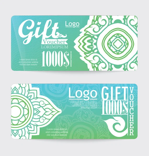 gift voucher with line Thai design