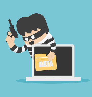 Thieves stole computer data clipart