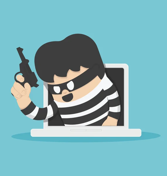 Thieves stole computer data — Stock Vector