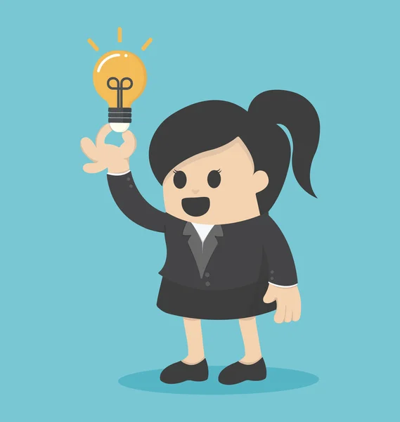 Mujer de negocios tener idea — Vector de stock