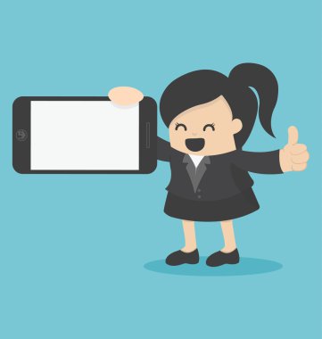 iş kadını gösteren smartphone 