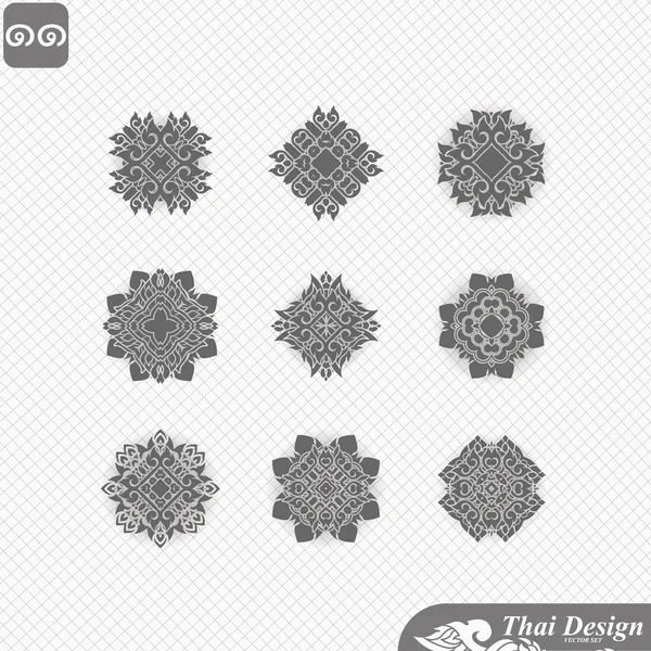 Linienführung thailändisches Kunstdesign — Stockvektor