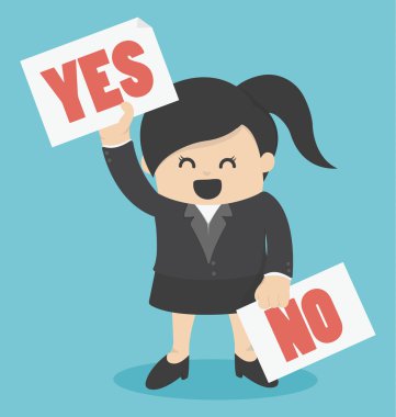 Evet ya da hayır illüstrasyon kavramlar karikatürler