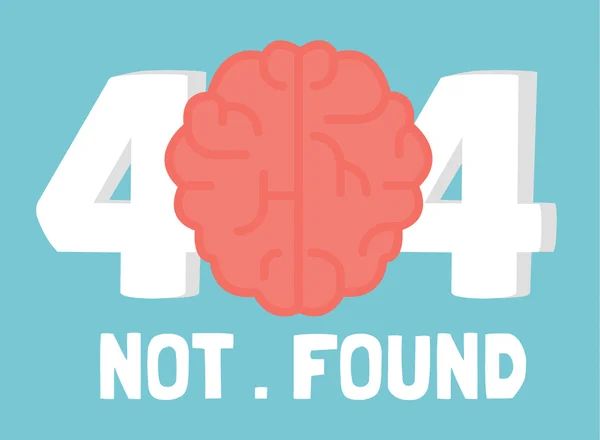 Chyba stránky není 404 mozku — Stockový vektor