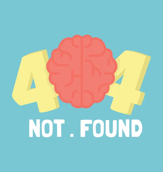 Sida inte 404 hjärnan misstag — Stock vektor