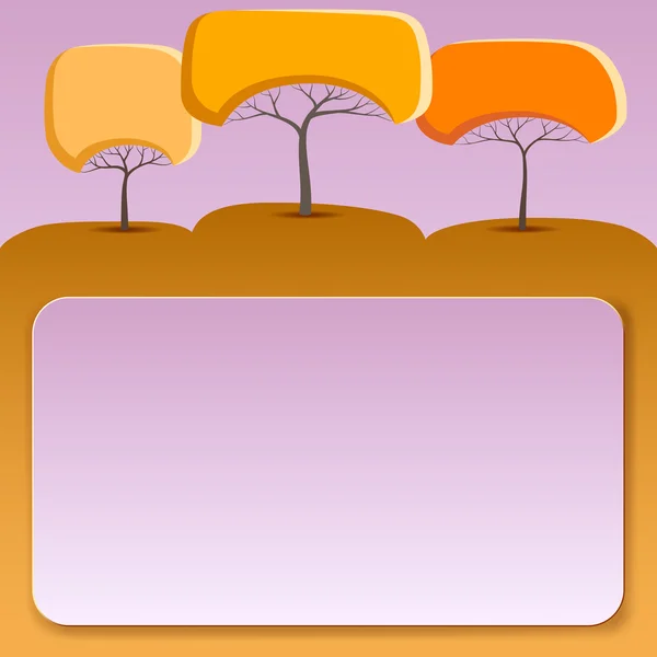 Bandiera con alberi astratti — Vettoriale Stock