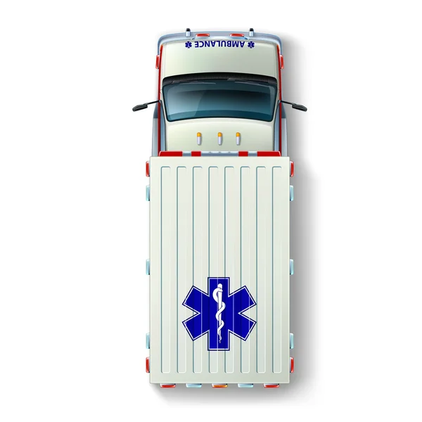 Vista superior del coche de ambulancia — Vector de stock