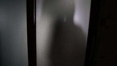 Asyalı kadın makyajı hayalet yüzü, korku sahnesi, korkunç geçmiş, Cadılar Bayramı konsepti.