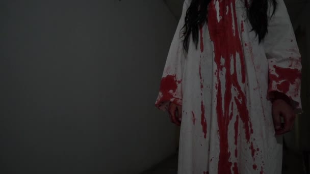 Vidéo Effrayant Avec Fille Morte Dans Sang Concept Halloween — Video