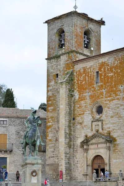 Avril 2021 Trujillo Espagne Statue Francisco Pizarro Cheval Sur Place — Photo