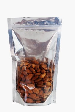 Ambalaj folyo zip kilit torba içinde badem
