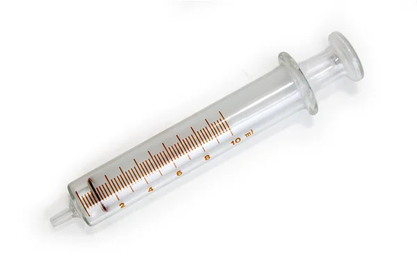 Glass syringe vintage medical instruments — Stock Photo, Image