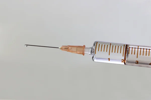 Glass syringe. vintage medical instruments — Stock Photo, Image