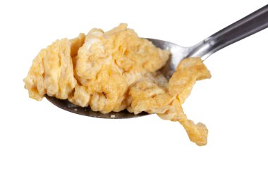 omlet kaşık üzerinde