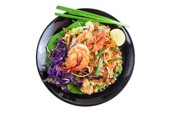 Rühren gebratenen Algen Glaslinie mit Garnelen (Pad Thai) — Stockfoto