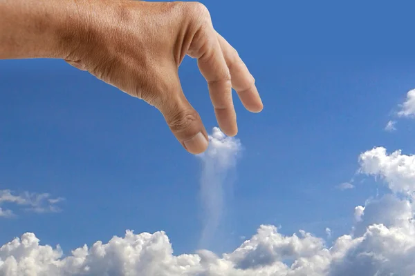 Hand vangen wolk — Stockfoto