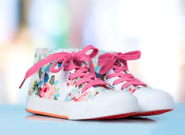 Child's kid's textile sneakers shoes. — Stock Photo, Image