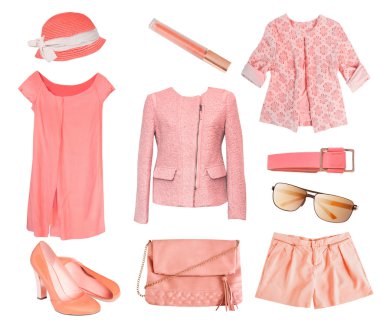 Erkek izole kolaj somon mercan rengi ayarla.