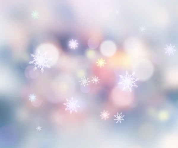 Winter holiday snowflakes abstract blur background. — Stock Photo, Image